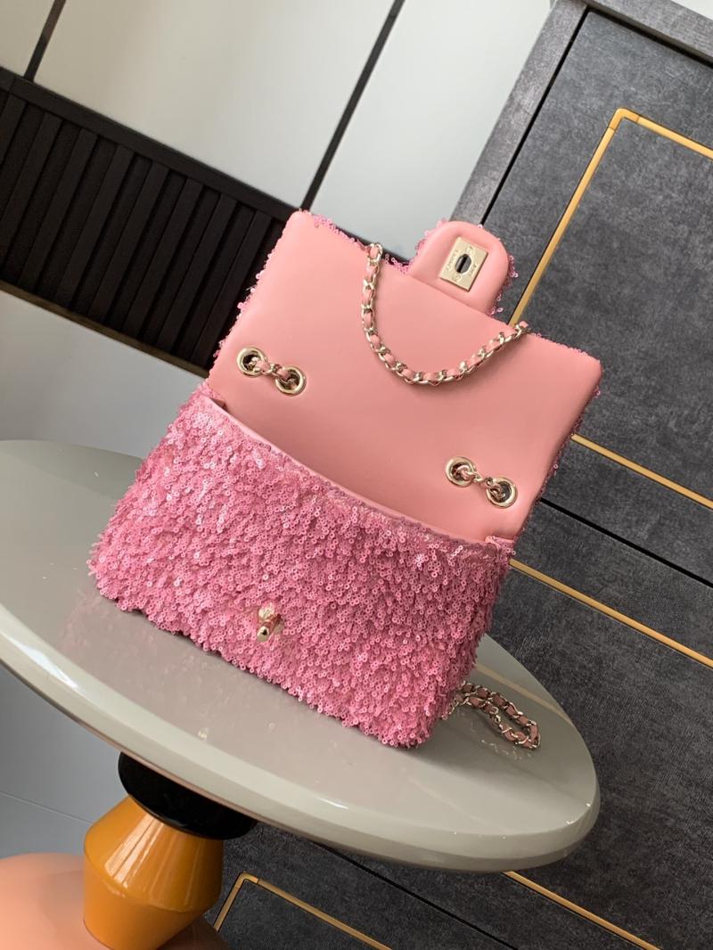 Small Chanel Sequins Shoulder Bag Pink CF2031