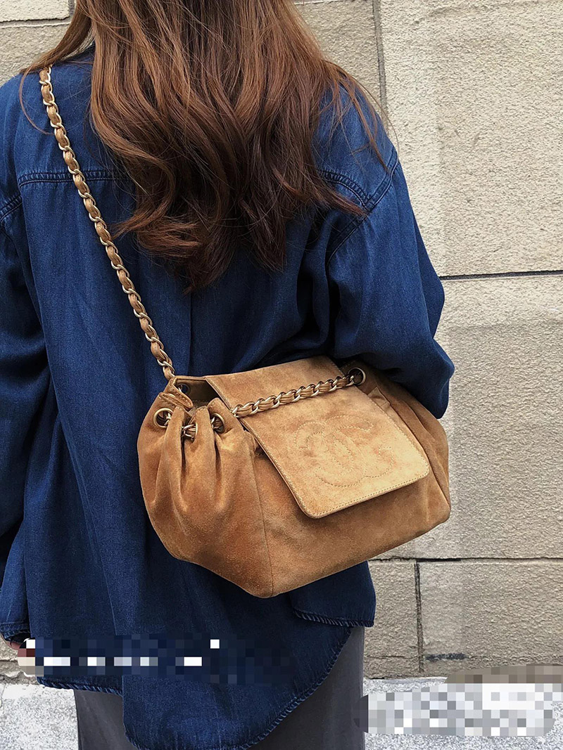 Small Chanel Vintage CC Accordion Bag Brown AS2020