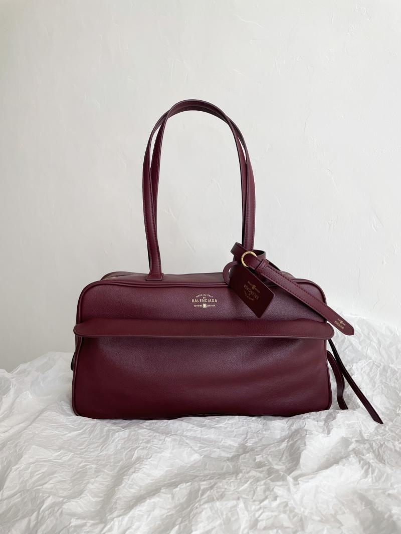 Balenciaga Carrie Medium Bowling Bag Burgundy 826425