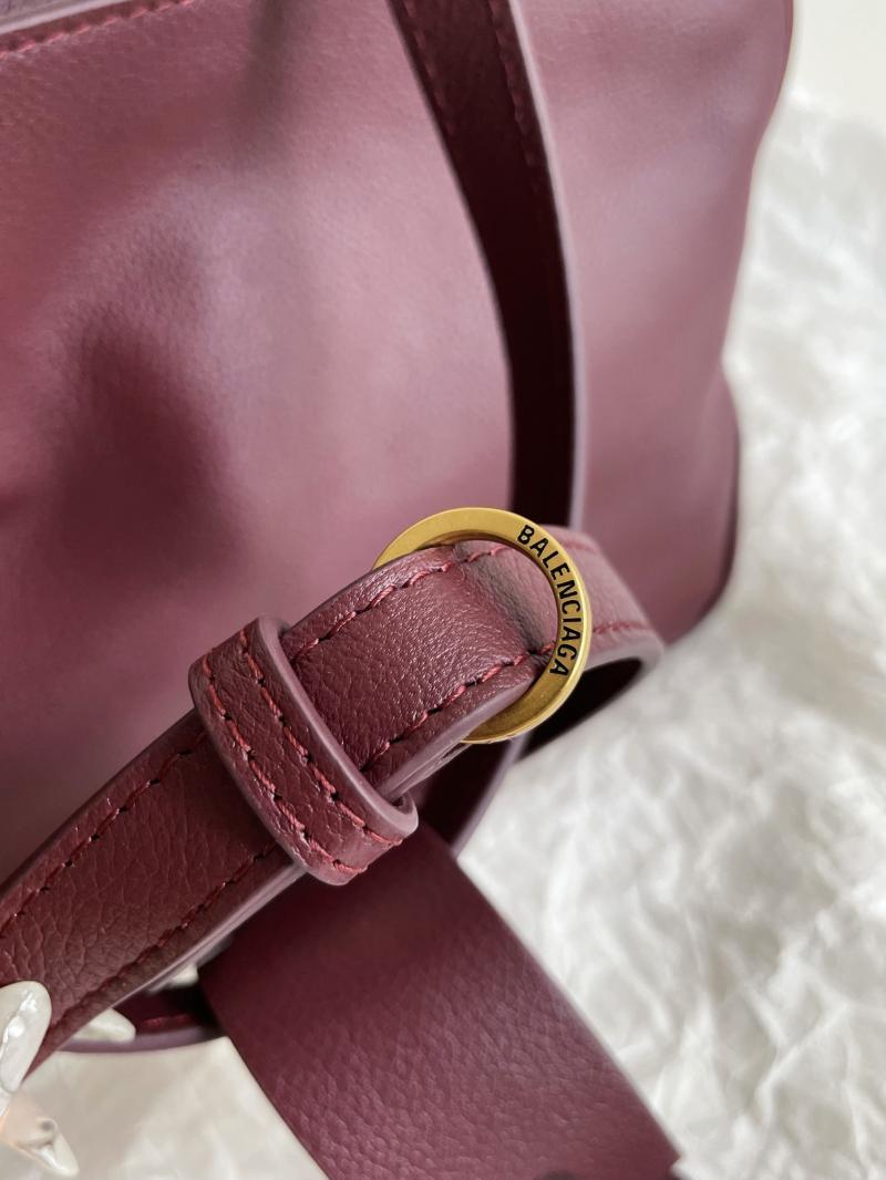Balenciaga Carrie Medium Bowling Bag Burgundy 826425