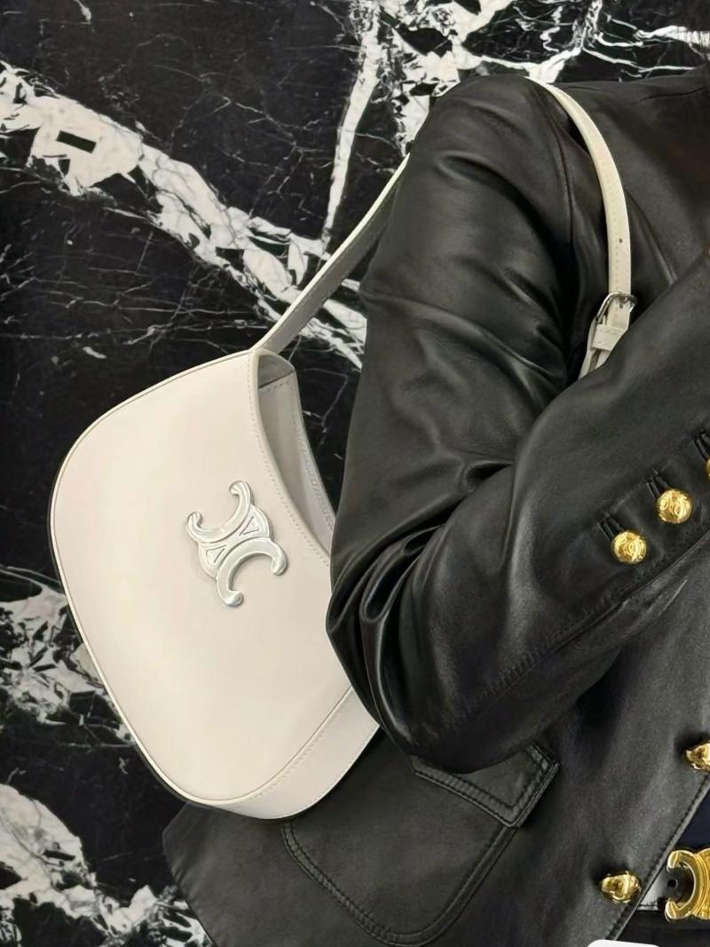 Celine Medium Tilly Bag White with Silver115703