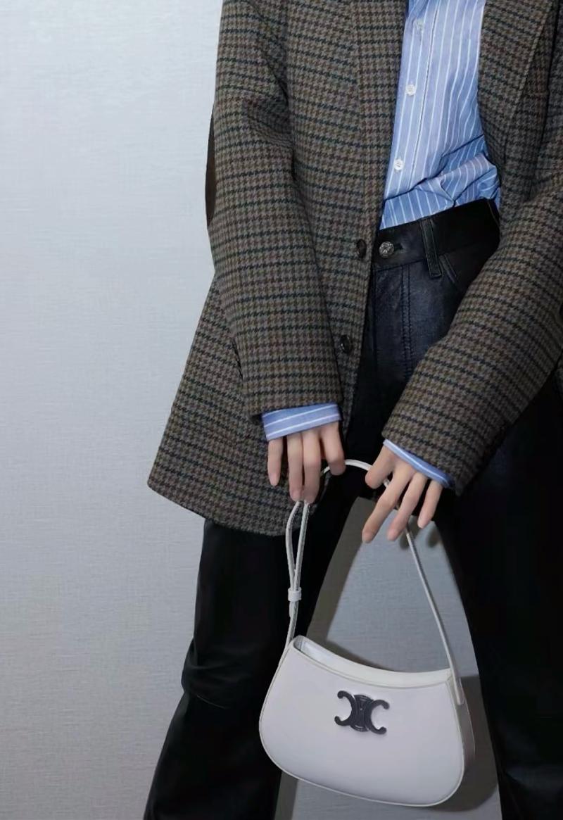 Celine Medium Tilly Bag White with Silver115703