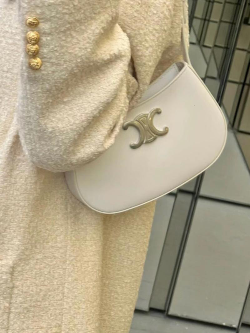 Celine Medium Tilly Bag White with Silver115703