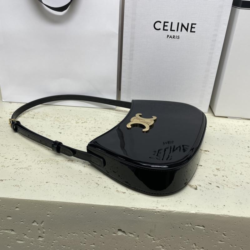 Celine Patent Leather Medium Tilly Bag Black 115703