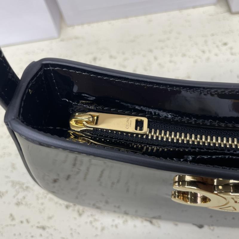 Celine Patent Leather Medium Tilly Bag Black 115703