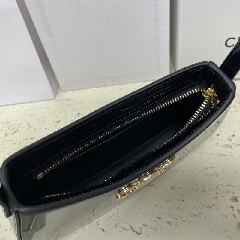 Celine Patent Leather Medium Tilly Bag Black 115703