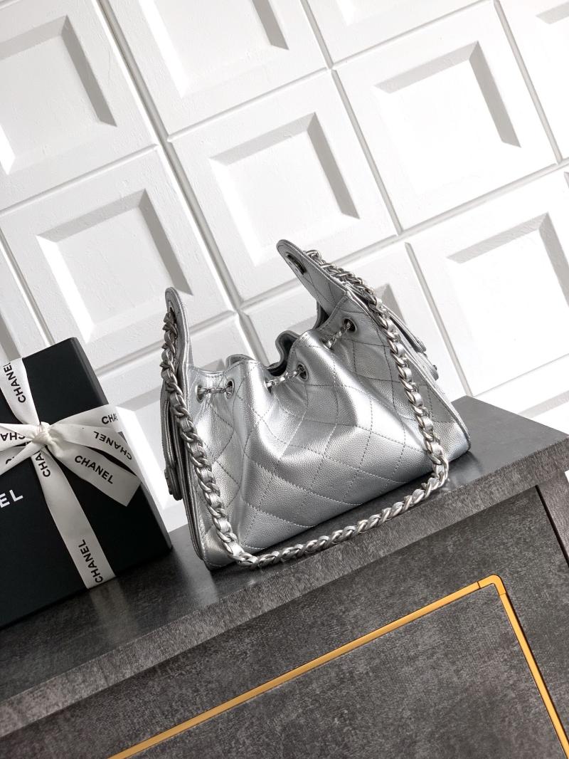 Chanel 25 Mini Handbag Silver AS5292