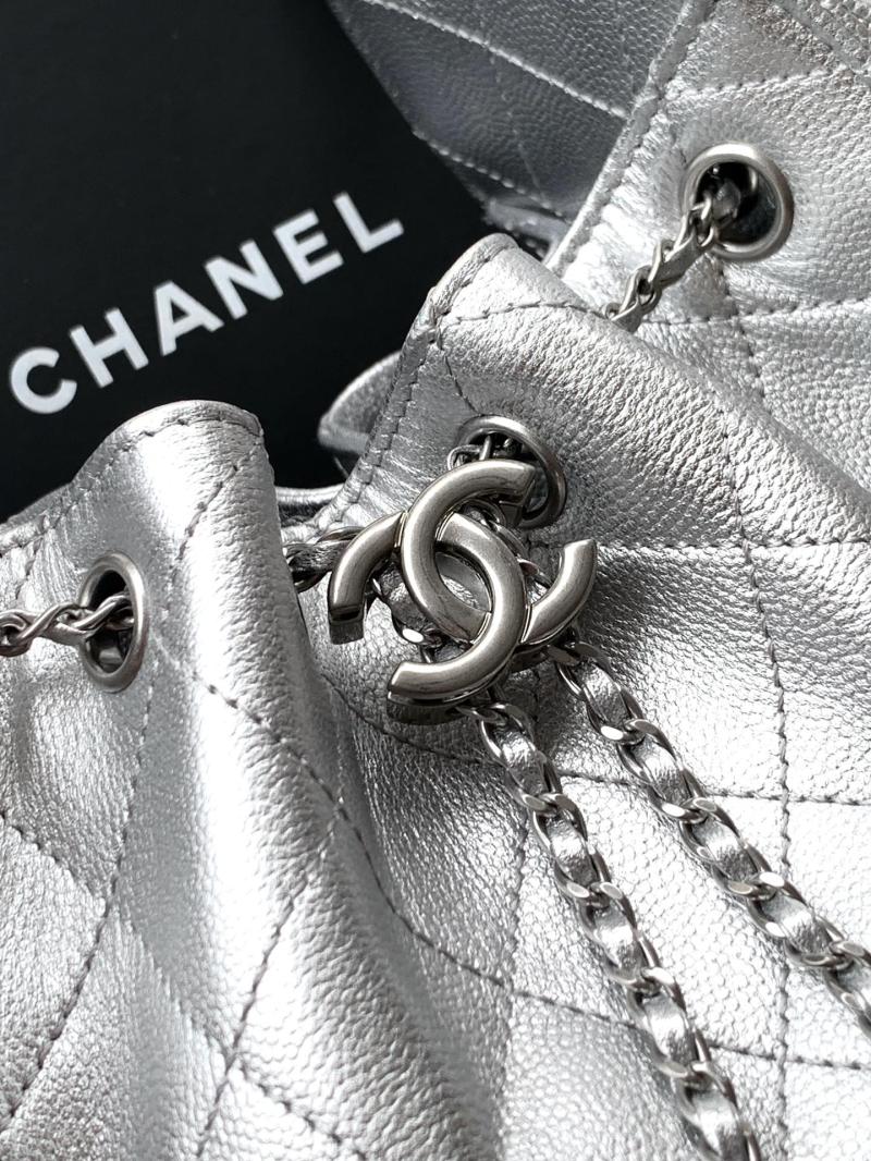Chanel 25 Mini Handbag Silver AS5292