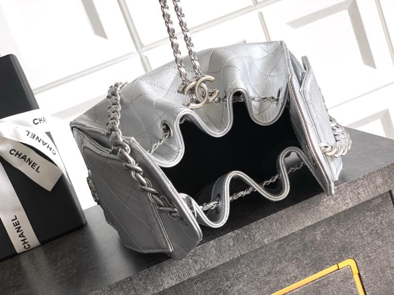 Chanel 25 Mini Handbag Silver AS5292