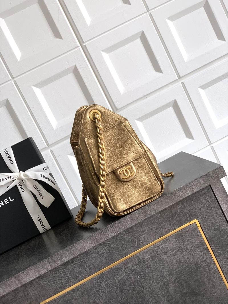 Chanel Calfskin 25 Mini Handbag Gold AS5292