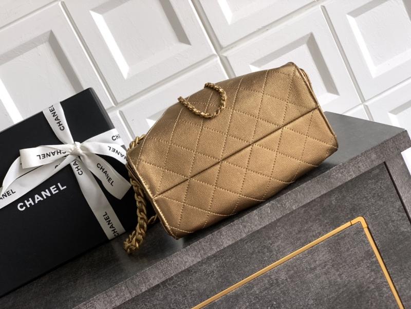 Chanel Calfskin 25 Mini Handbag Gold AS5292