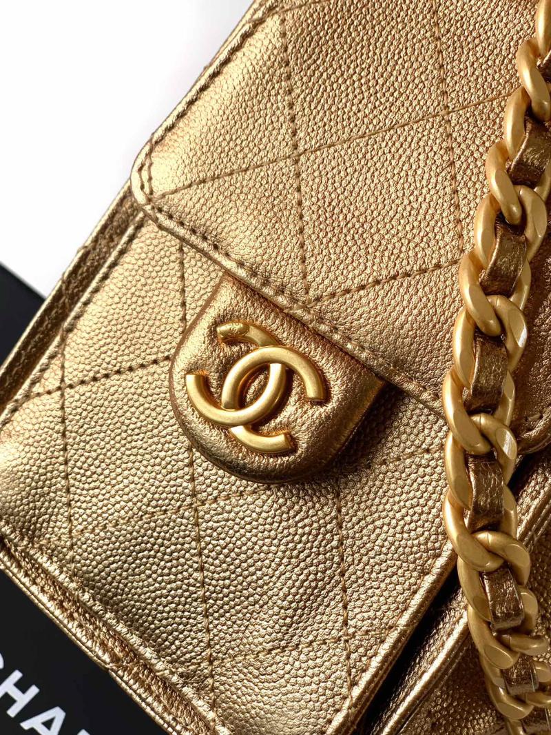 Chanel Calfskin 25 Mini Handbag Gold AS5292