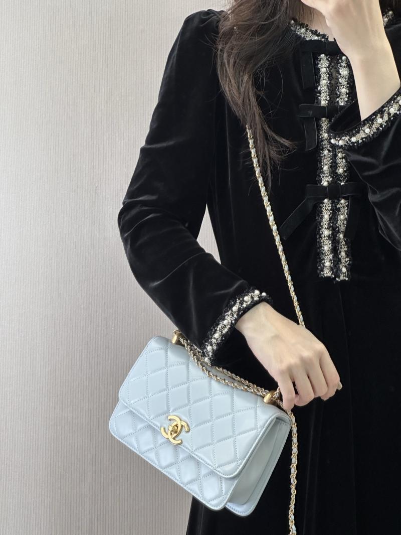 Chanel Calfskin Small Flap Bag Blue AS2649