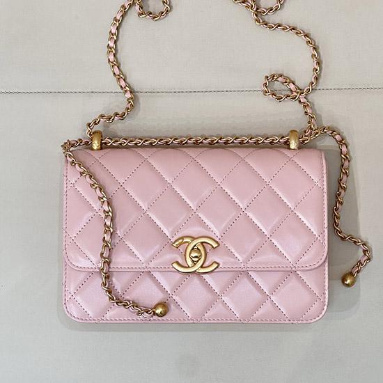Chanel Calfskin Small Flap Bag Pink AS2649