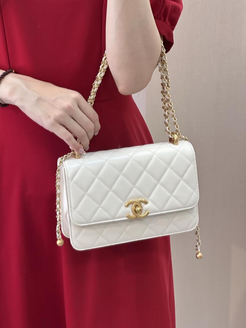 Chanel Calfskin Small Flap Bag White AS2649