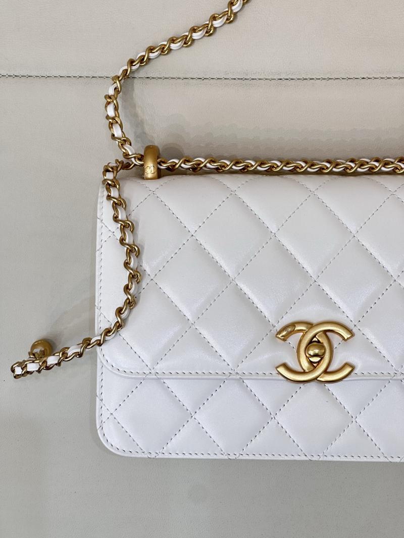 Chanel Calfskin Small Flap Bag White AS2649