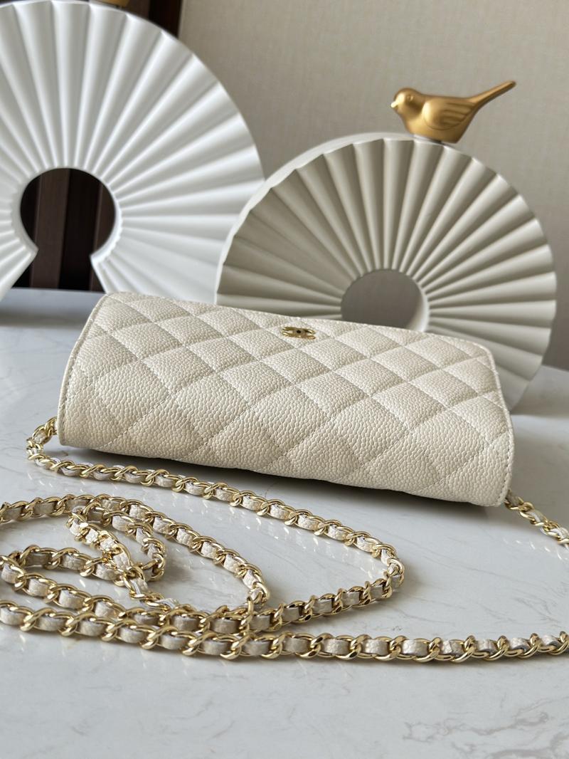 Chanel Calfskin WOC Chain Wallet Pearlized Apricot AP0250