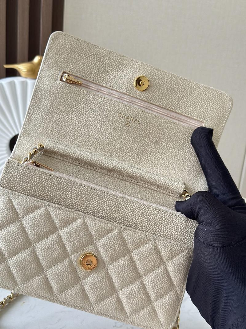 Chanel Calfskin WOC Chain Wallet Pearlized Apricot AP0250