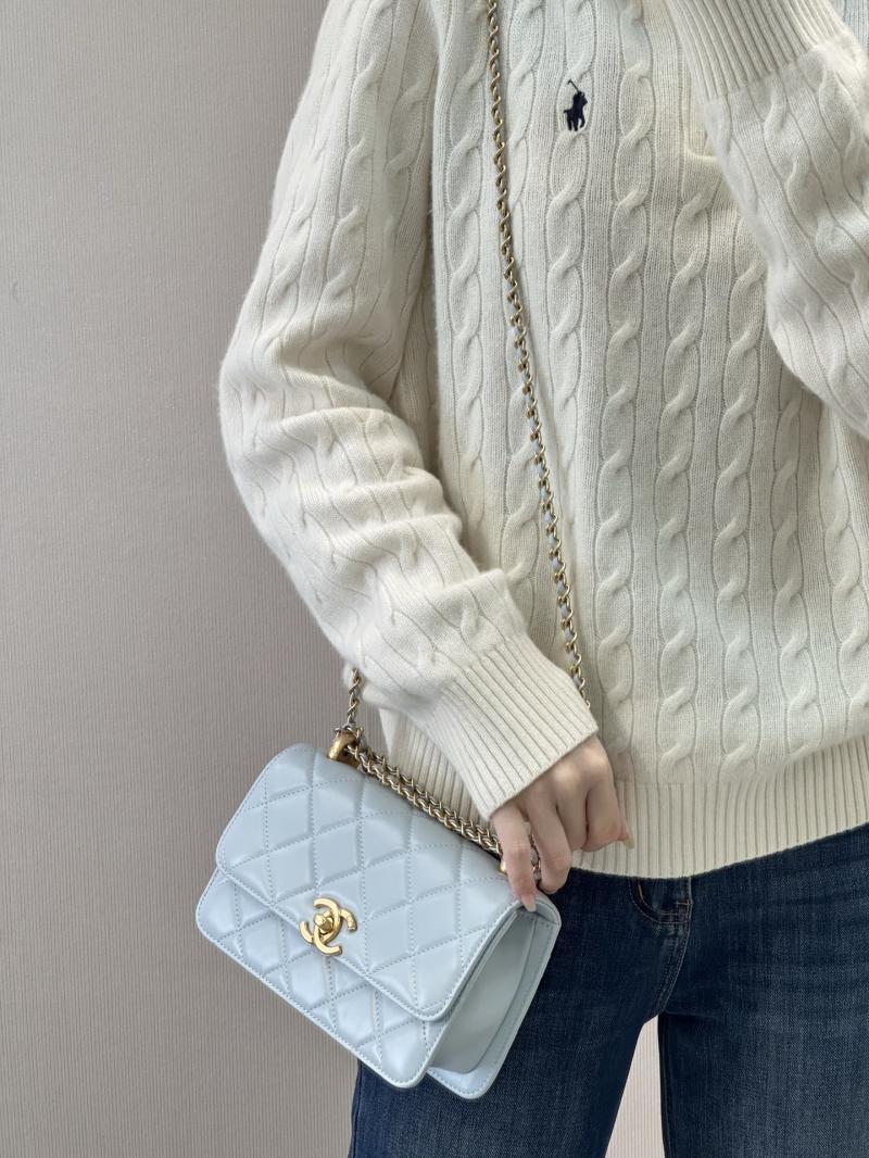 Chanel Calfskin mini Flap Bag Blue AS2615