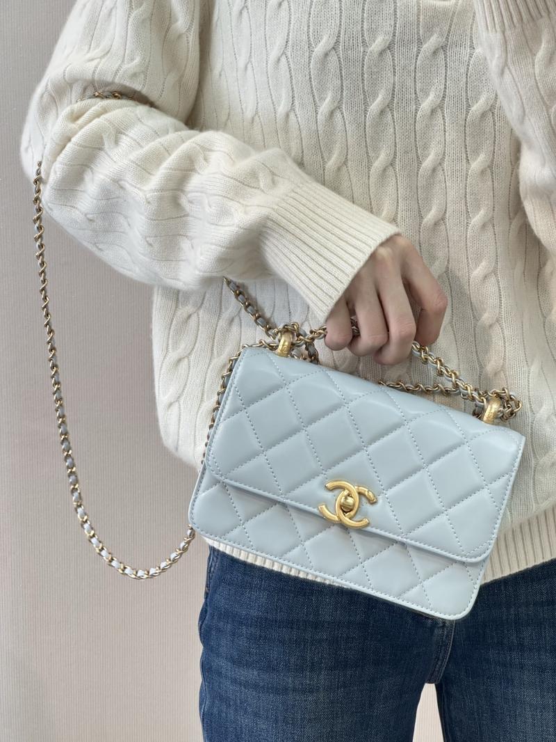 Chanel Calfskin mini Flap Bag Blue AS2615