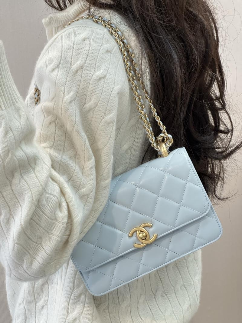Chanel Calfskin mini Flap Bag Blue AS2615