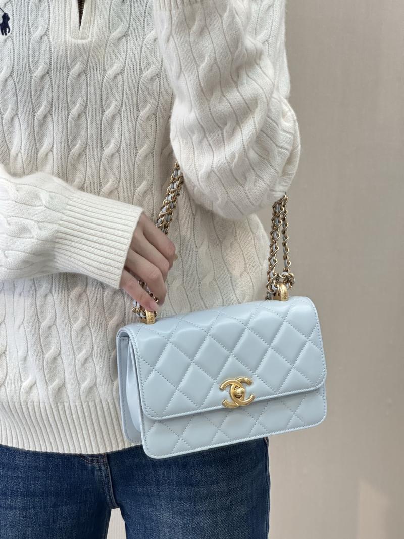 Chanel Calfskin mini Flap Bag Blue AS2615
