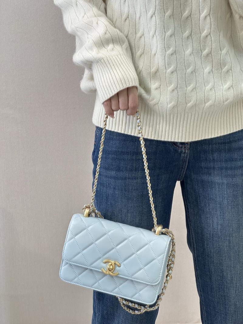 Chanel Calfskin mini Flap Bag Blue AS2615