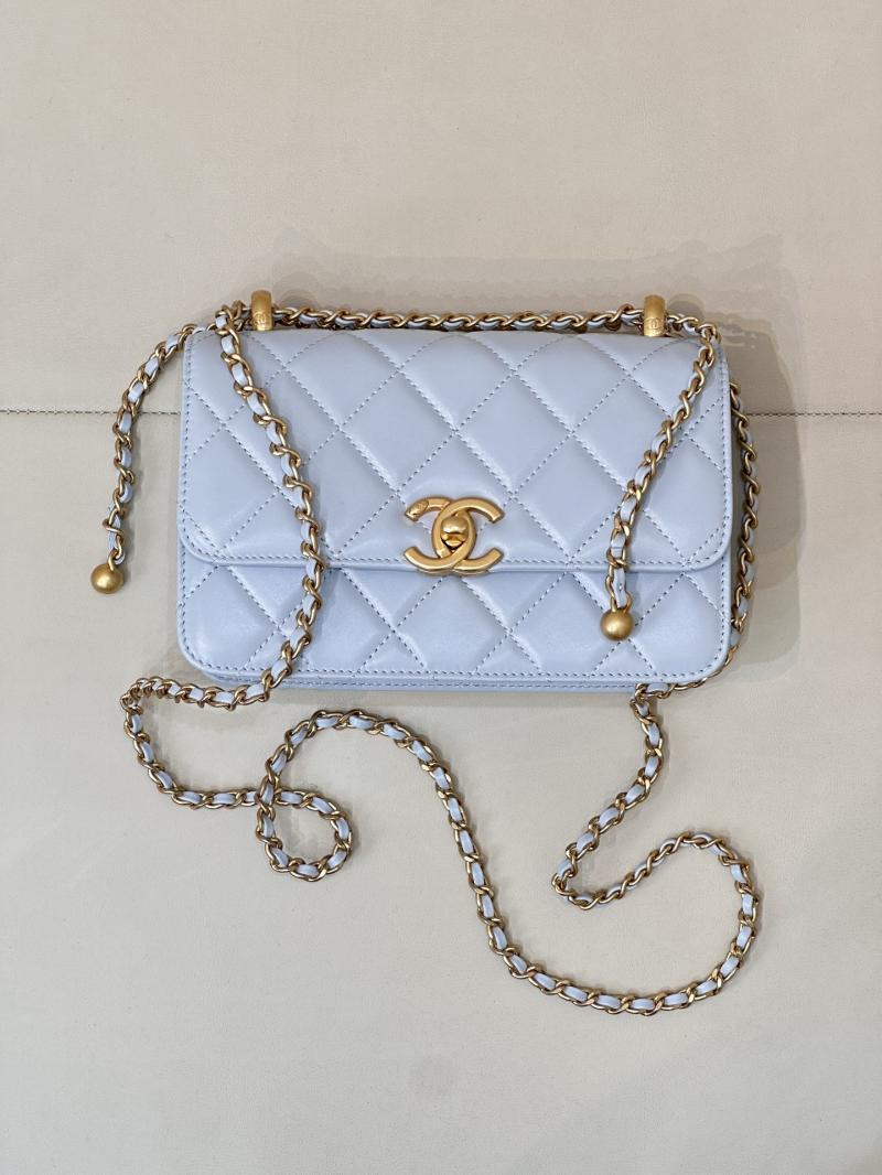 Chanel Calfskin mini Flap Bag Blue AS2615