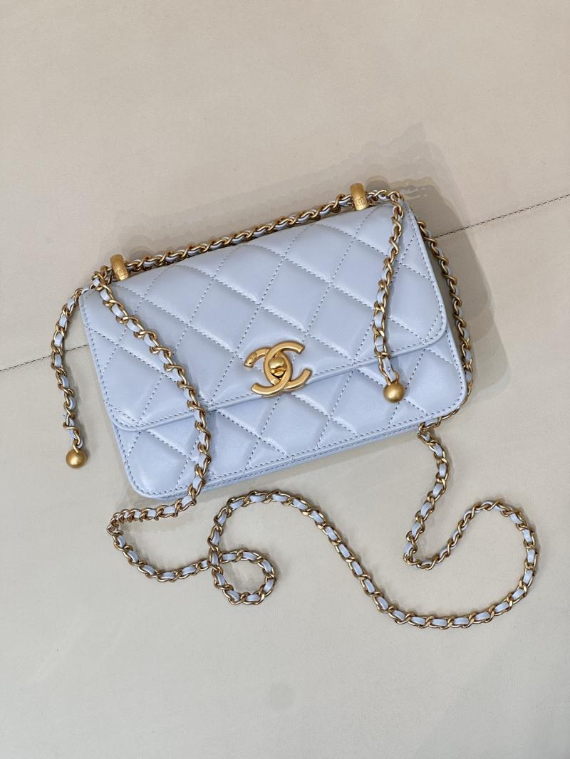 Chanel Calfskin mini Flap Bag Blue AS2615