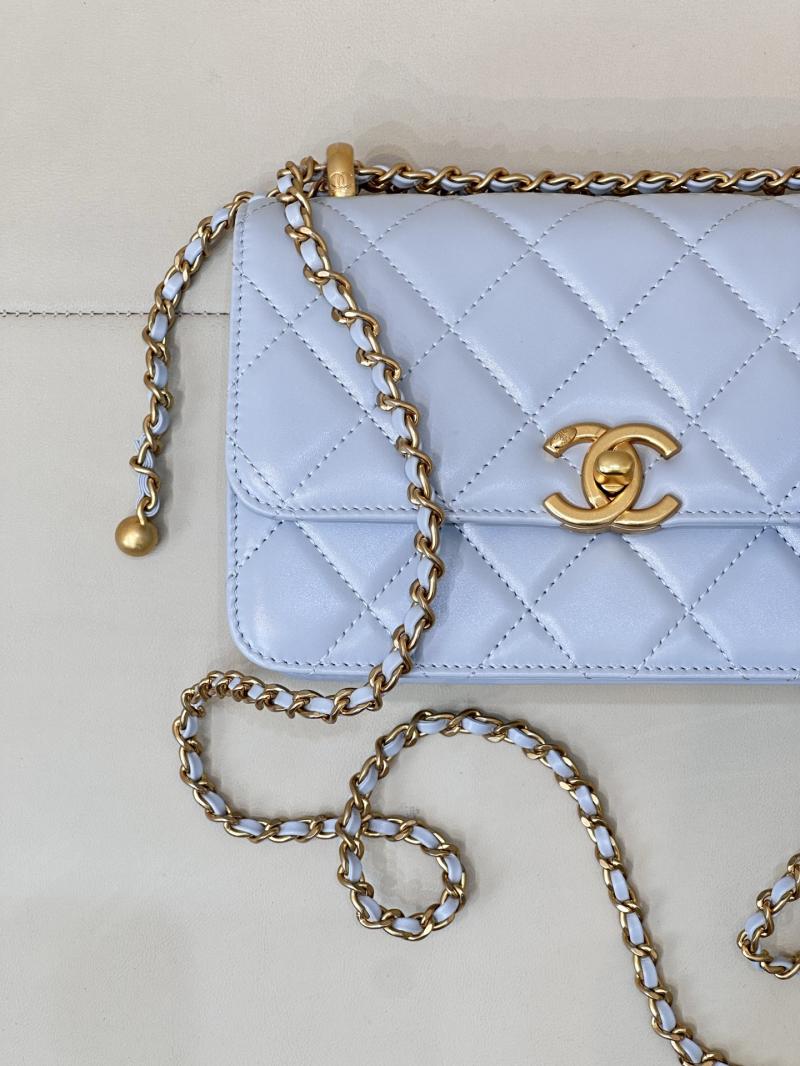 Chanel Calfskin mini Flap Bag Blue AS2615