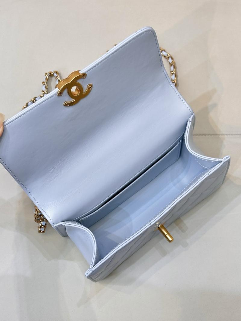 Chanel Calfskin mini Flap Bag Blue AS2615