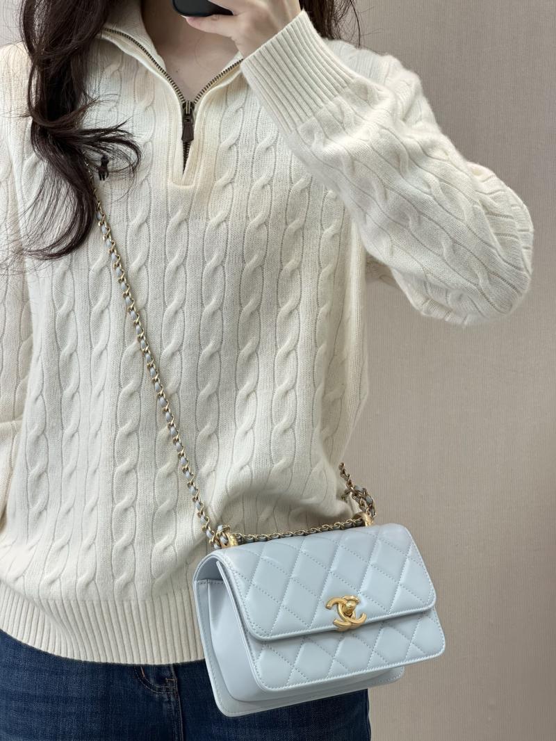 Chanel Calfskin mini Flap Bag Blue AS2615