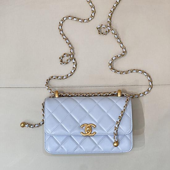 Chanel Calfskin mini Flap Bag Blue AS2615