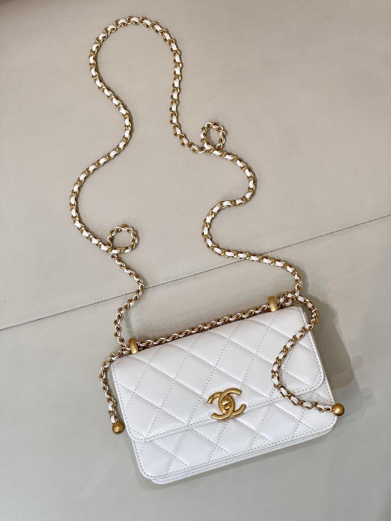 Chanel Calfskin mini Flap Bag White AS2615