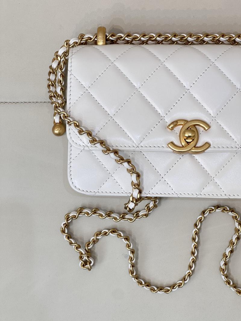 Chanel Calfskin mini Flap Bag White AS2615
