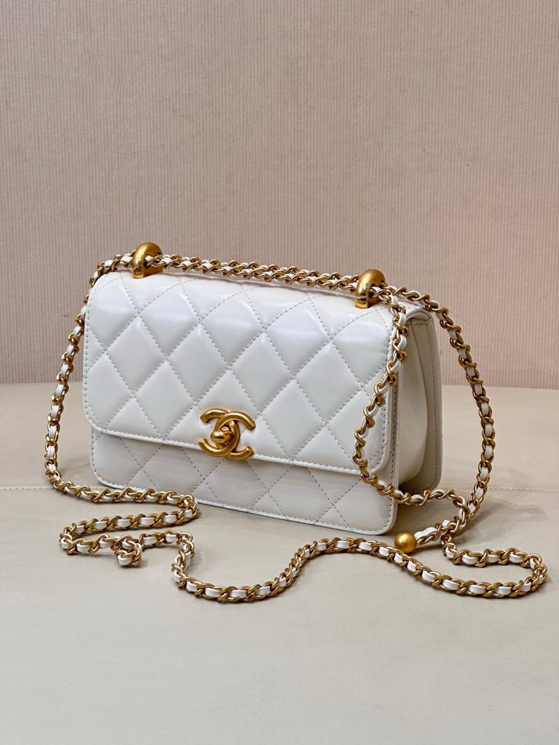 Chanel Calfskin mini Flap Bag White AS2615