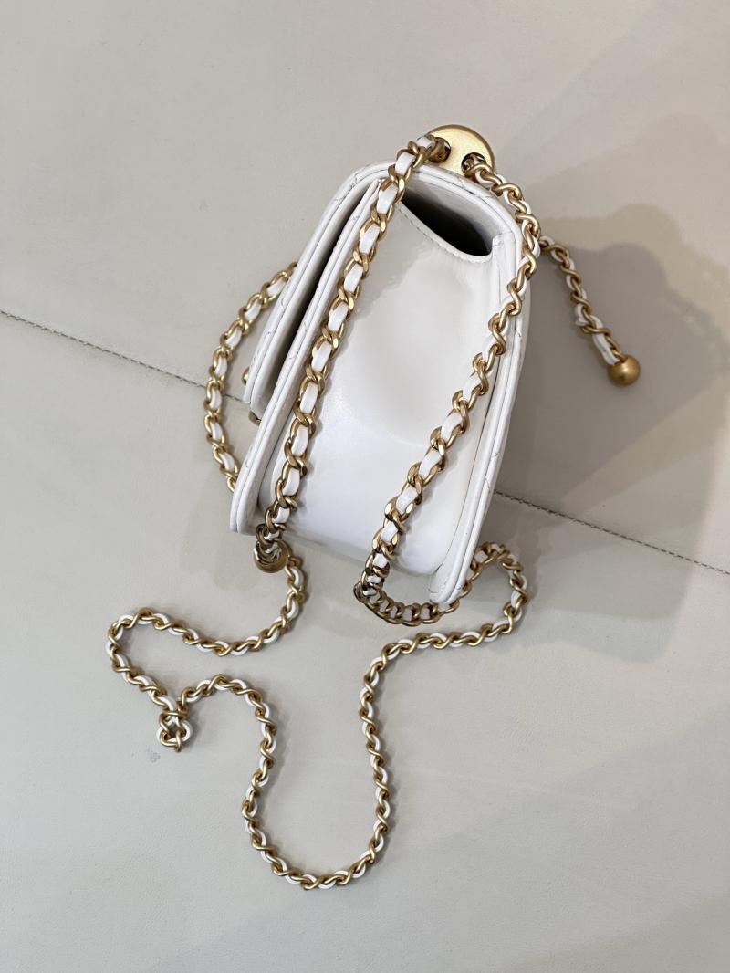 Chanel Calfskin mini Flap Bag White AS2615