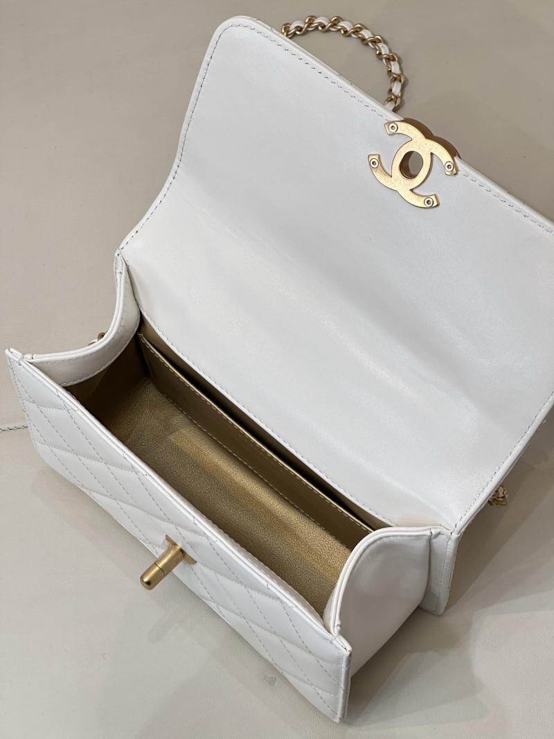 Chanel Calfskin mini Flap Bag White AS2615