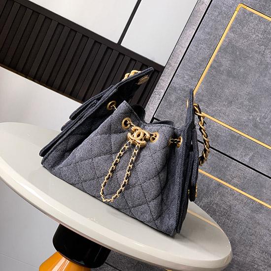 Chanel Denim 25 Mini Handbag Black AS5292