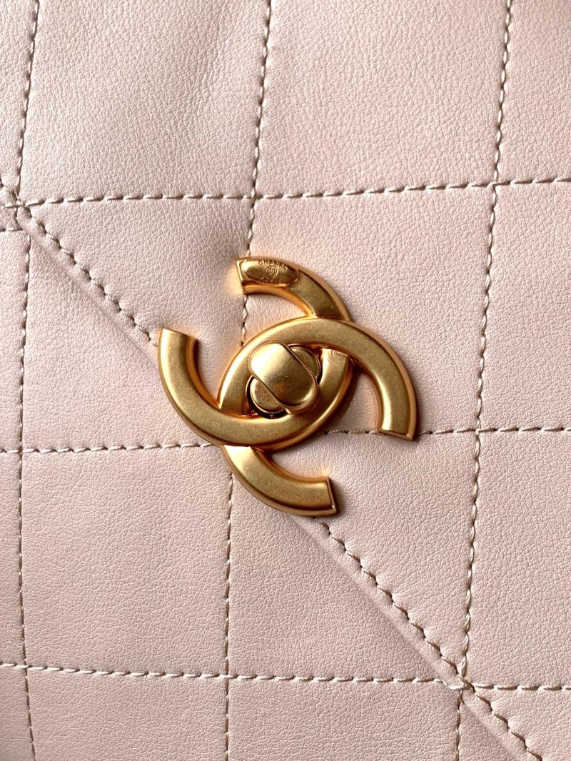 Chanel Flap Bag With Top Handle Beige AS5467