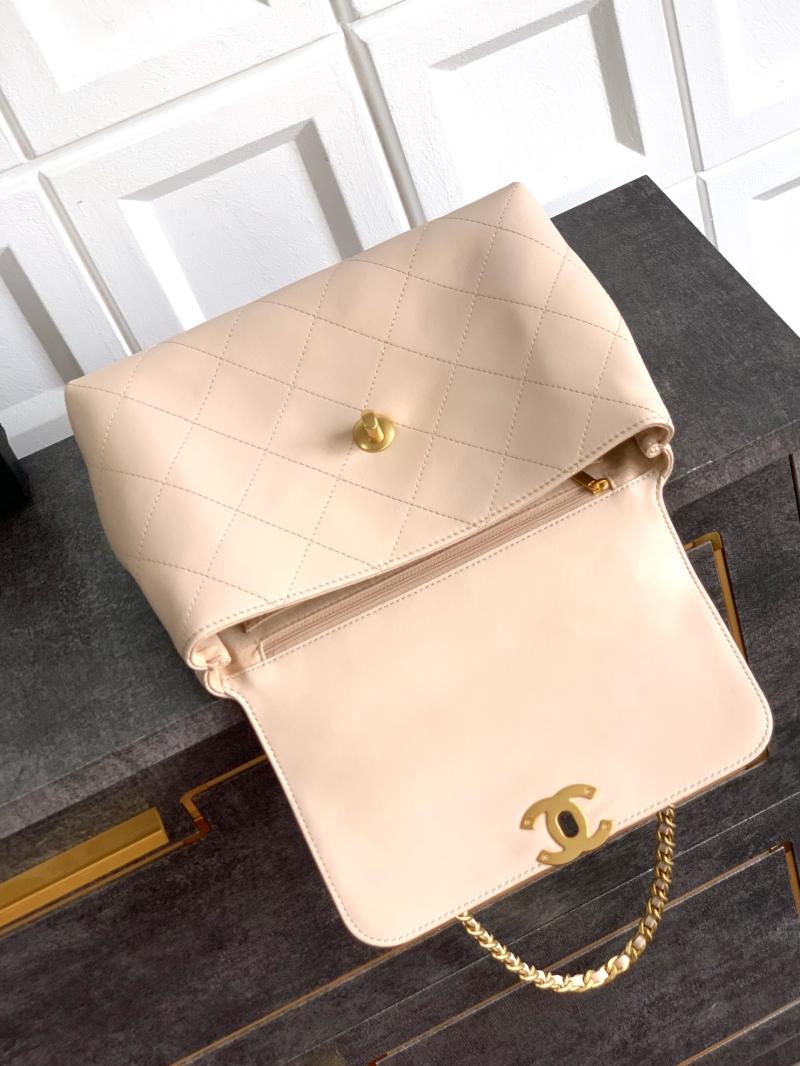 Chanel Flap Bag With Top Handle Beige AS5467