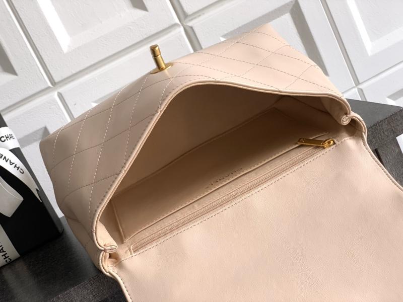 Chanel Flap Bag With Top Handle Beige AS5467