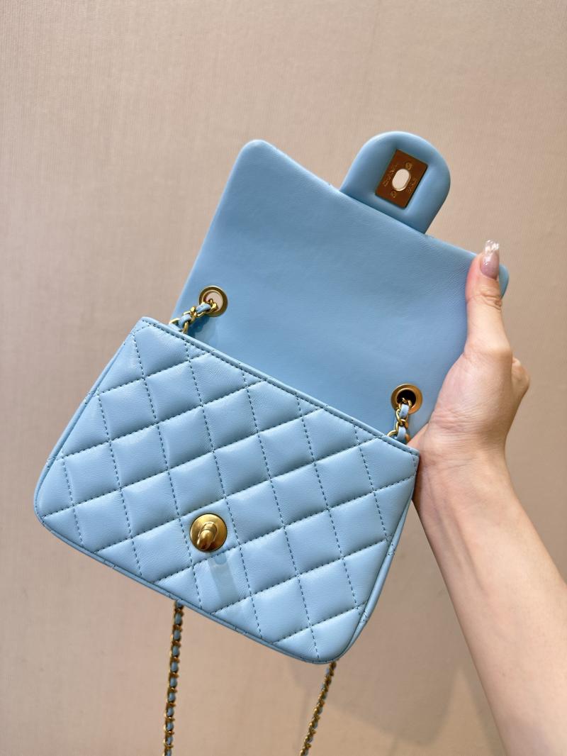 Chanel Lambskin Flap Bag Blue AS1786