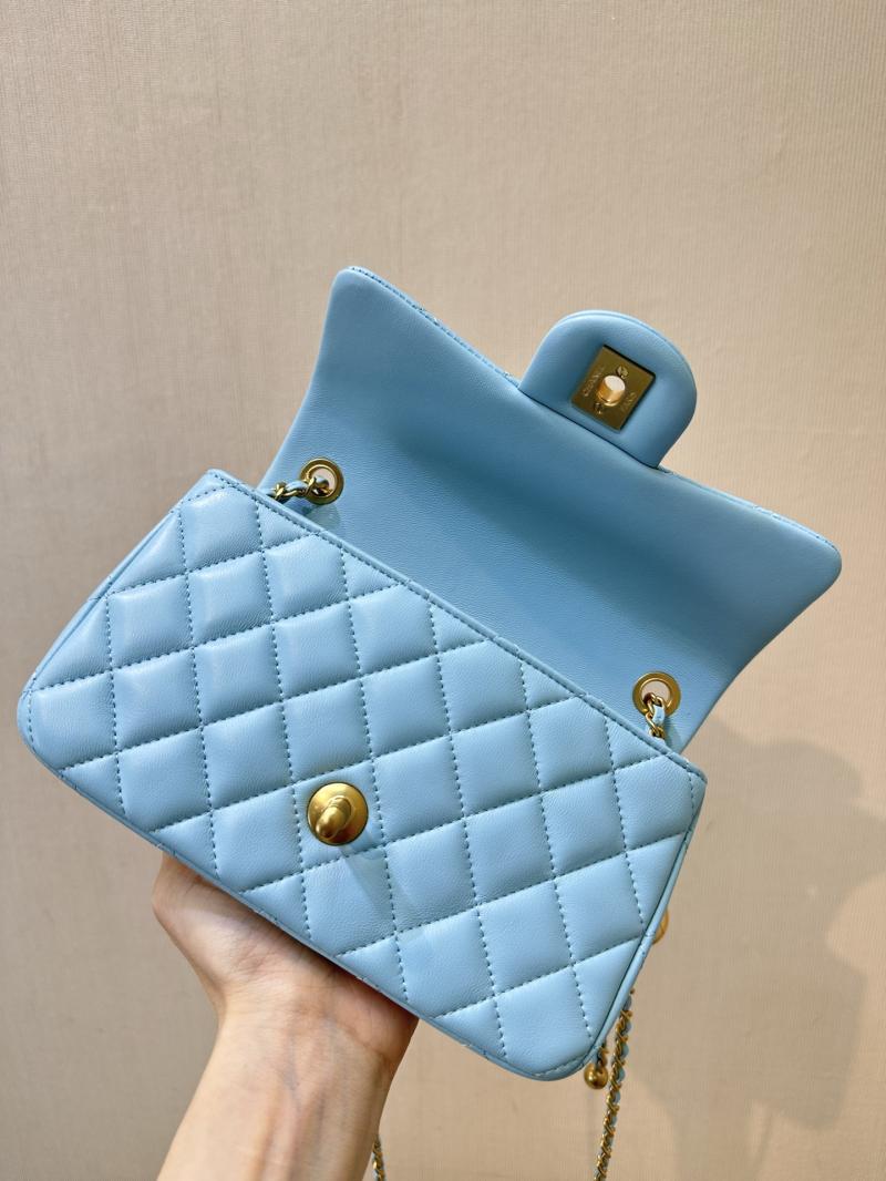Chanel Lambskin Flap Bag Blue AS1786