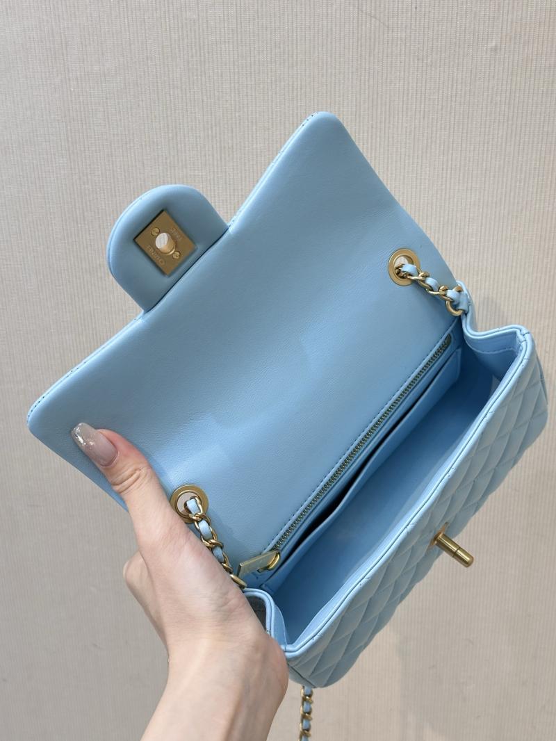 Chanel Lambskin Flap Bag Blue AS1786