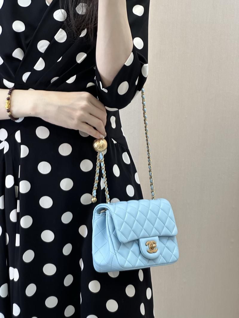 Chanel Lambskin Flap Bag Blue AS1786