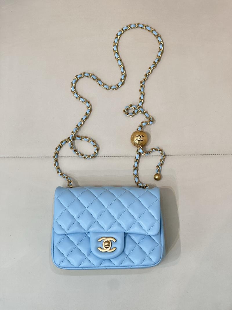 Chanel Lambskin Flap Bag Blue AS1786