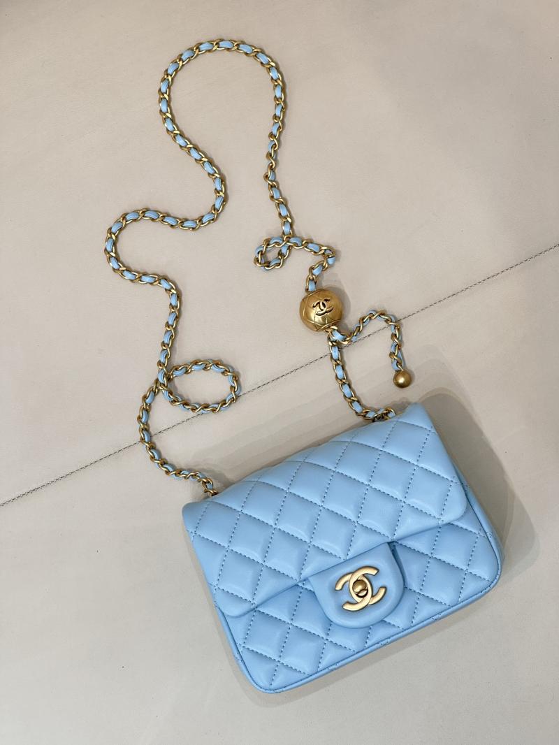 Chanel Lambskin Flap Bag Blue AS1786