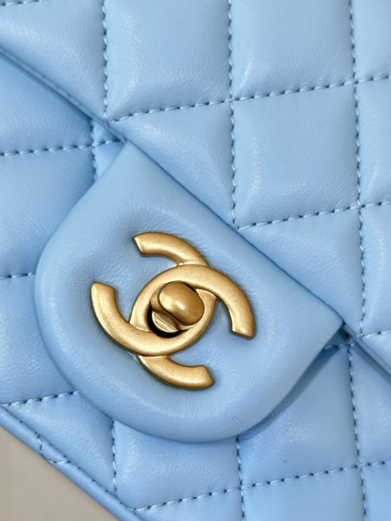 Chanel Lambskin Flap Bag Blue AS1786