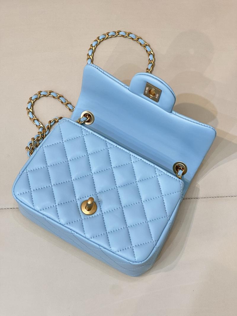 Chanel Lambskin Flap Bag Blue AS1786